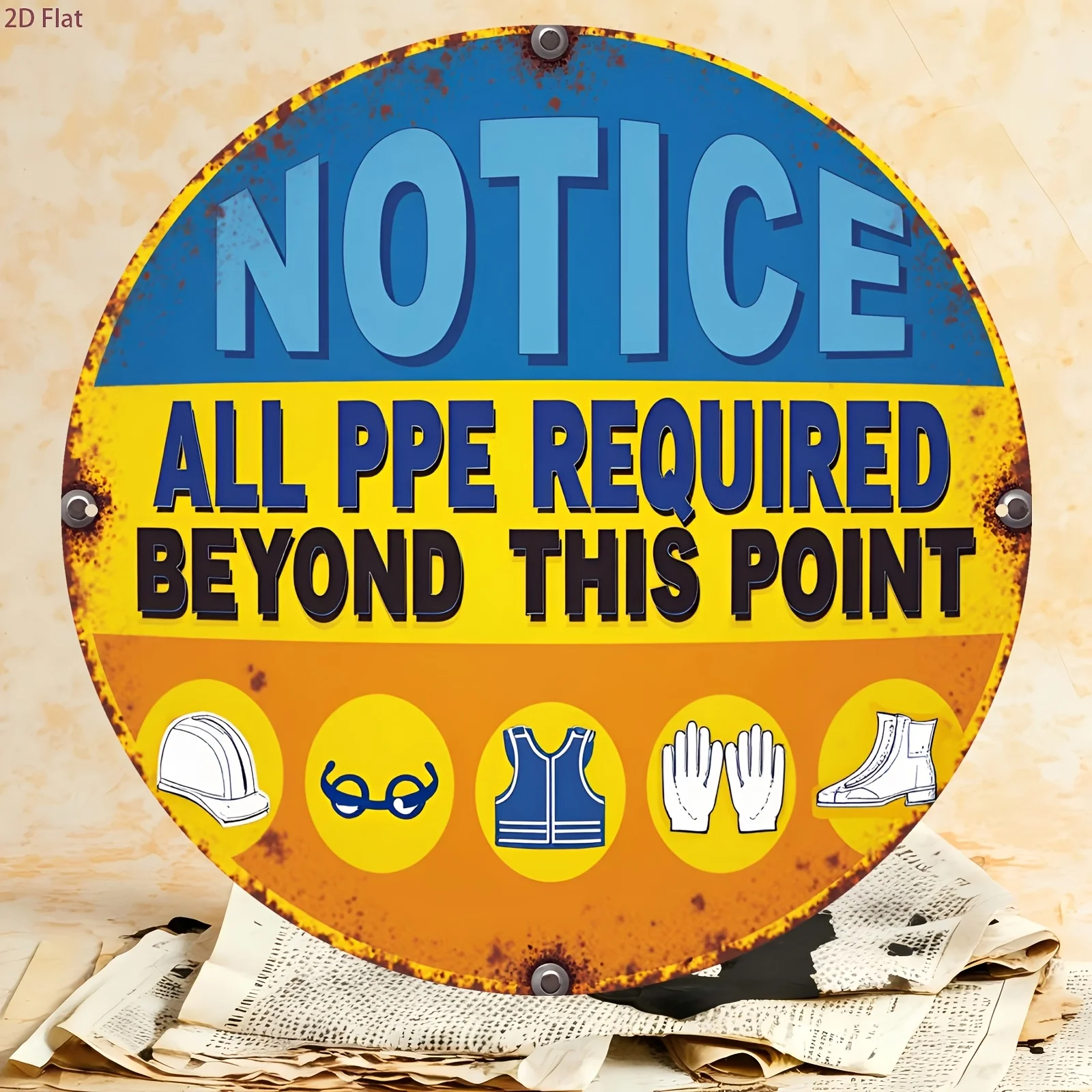 Workshop Tools And Safety - 2D Flat Aluminum Safety Warning Sign