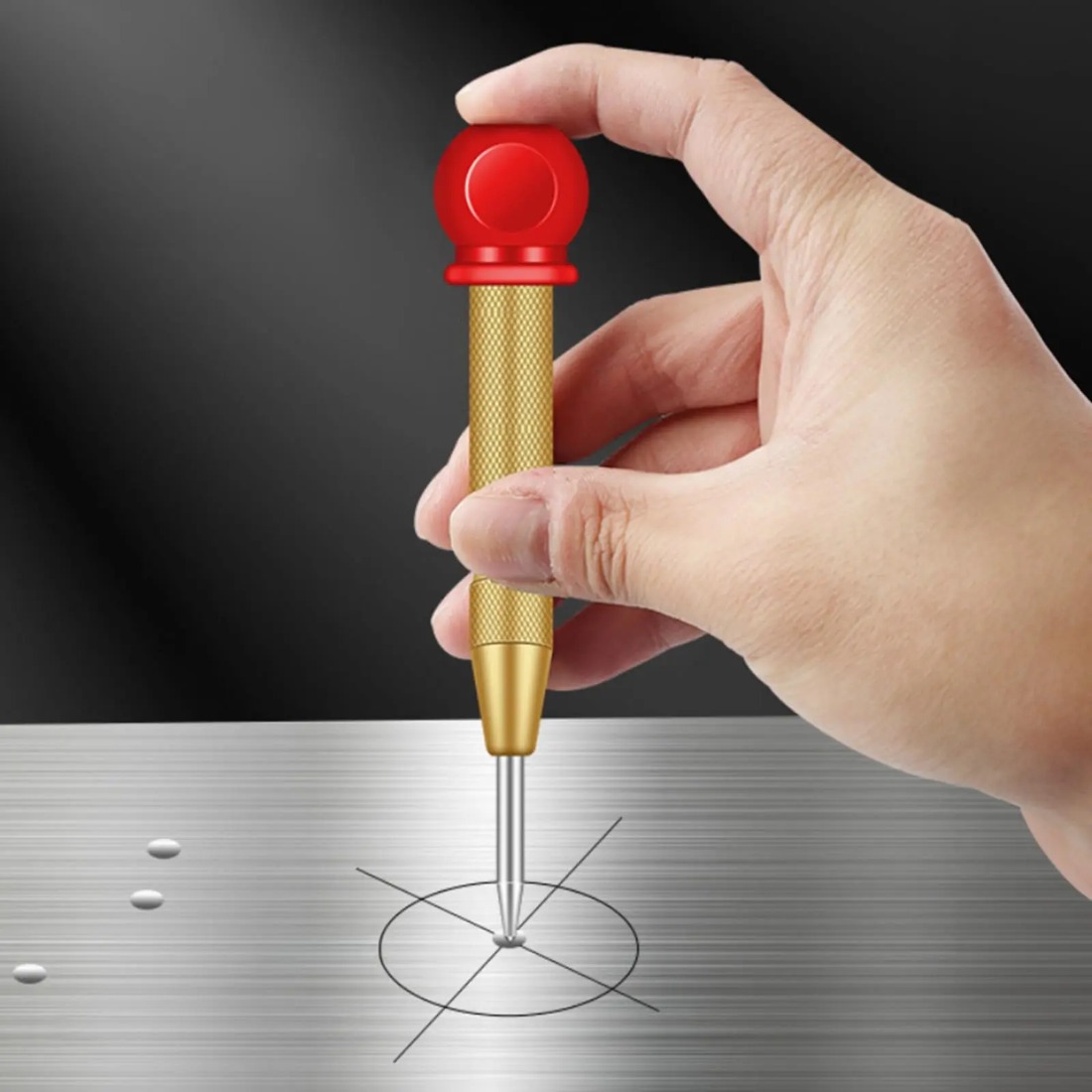 Tools In Metal Workshop - Center Punch with Cap, Automatic Positioning