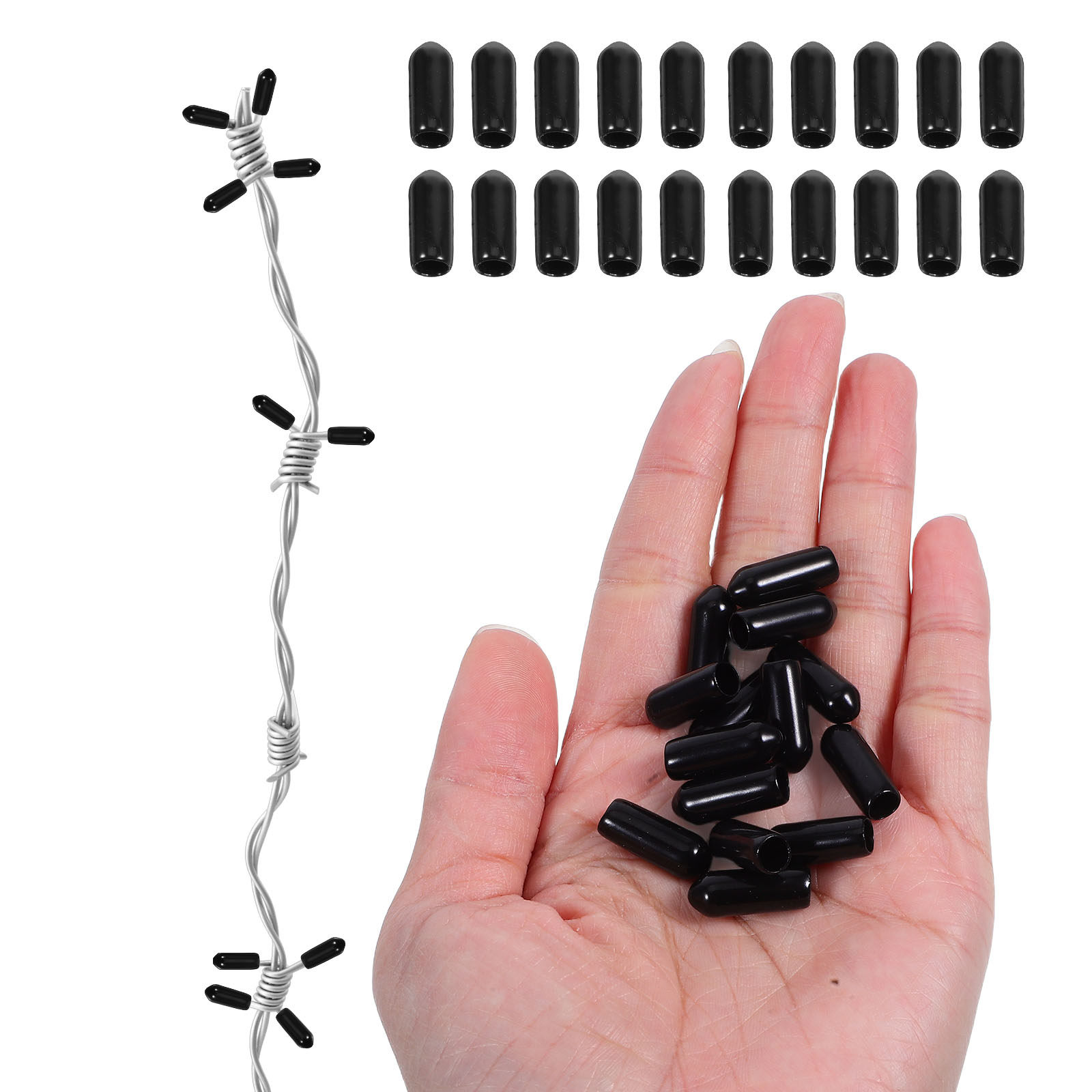 Workshop Tools And Safety - 250Pcs Black PVC Pegboard Hook End