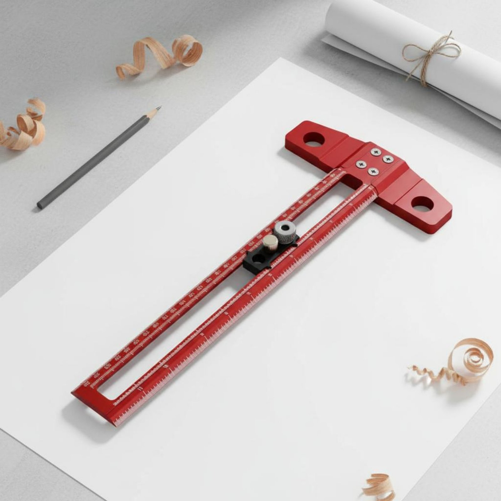 T-Square Ruler Drill Hole Guid - Marking Tools In Workshop ulasan dan harga