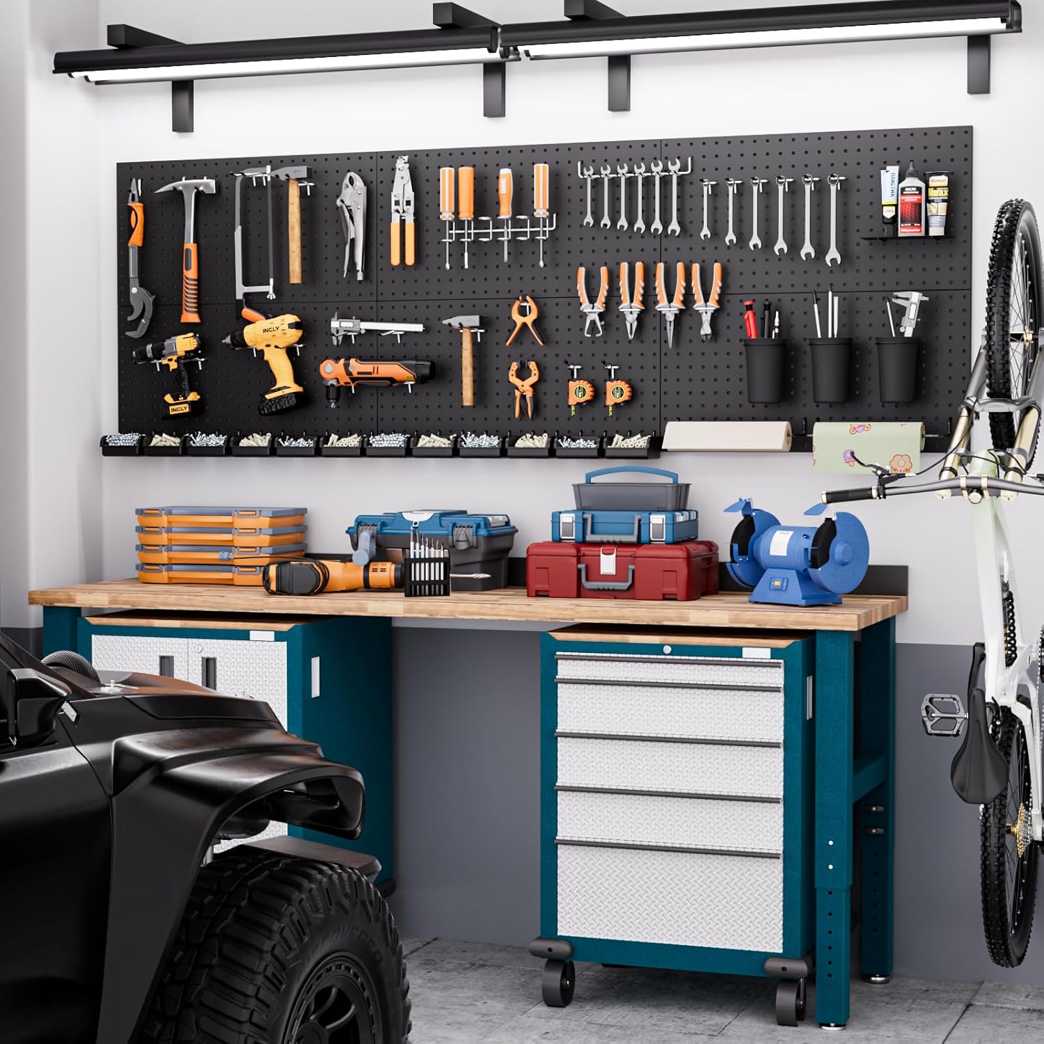 48x36 Inch Metal Pegboard Kit  - Tools In Metal Workshop ulasan dan harga