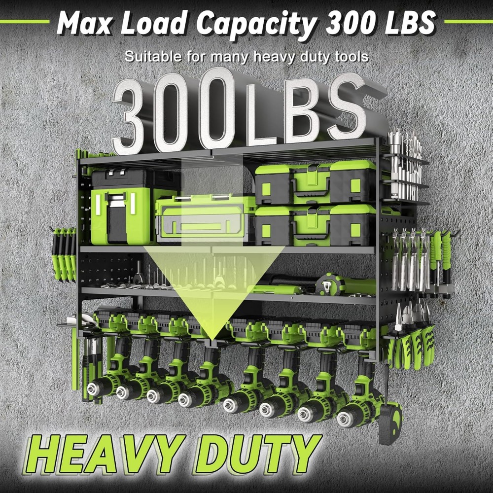 Heavy Duty 4 Tier 8 Slot Wall  - Workshop Tools Holder ulasan dan harga