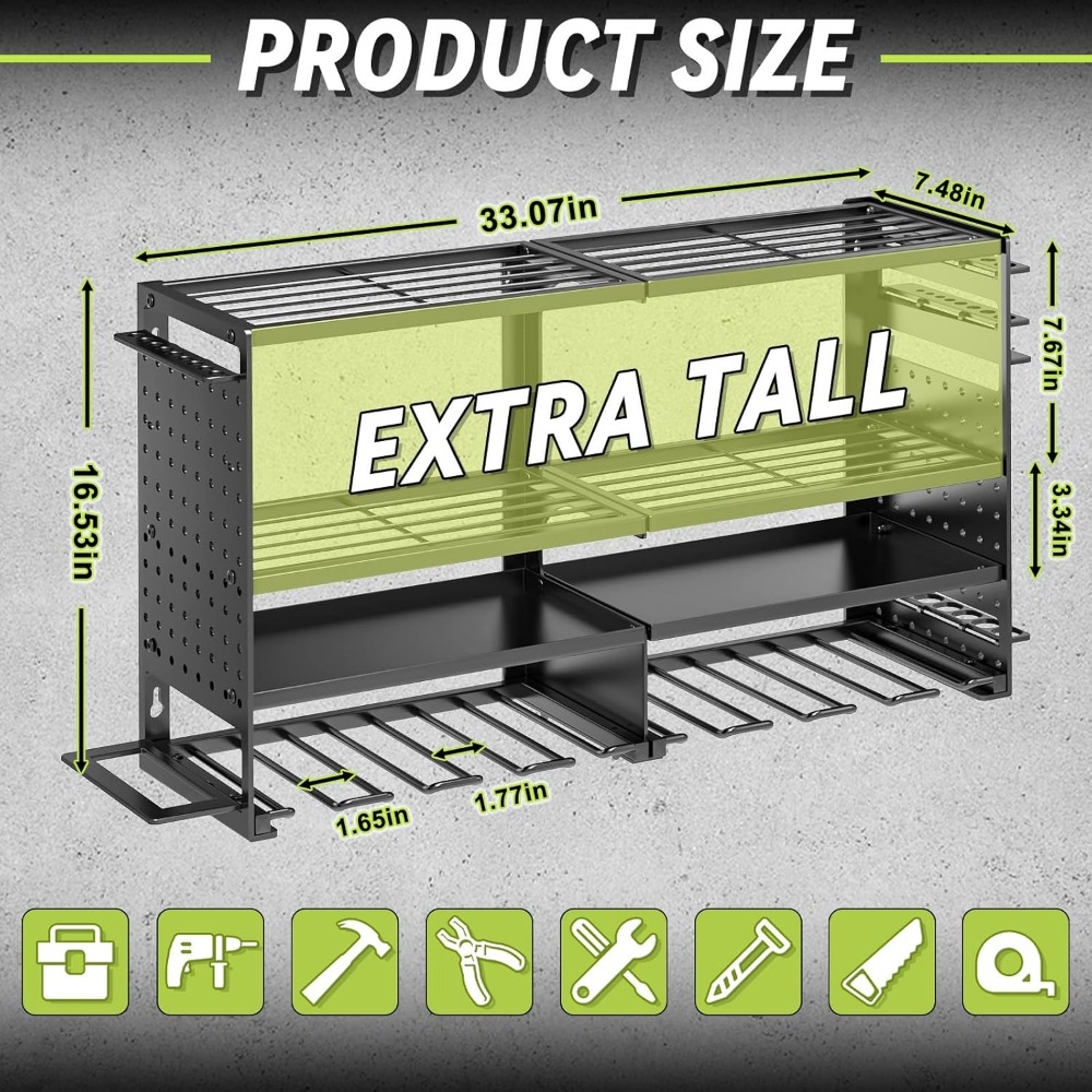 Heavy Duty 4 Tier 8 Slot Wall  - Workshop Tools Holder ulasan dan harga