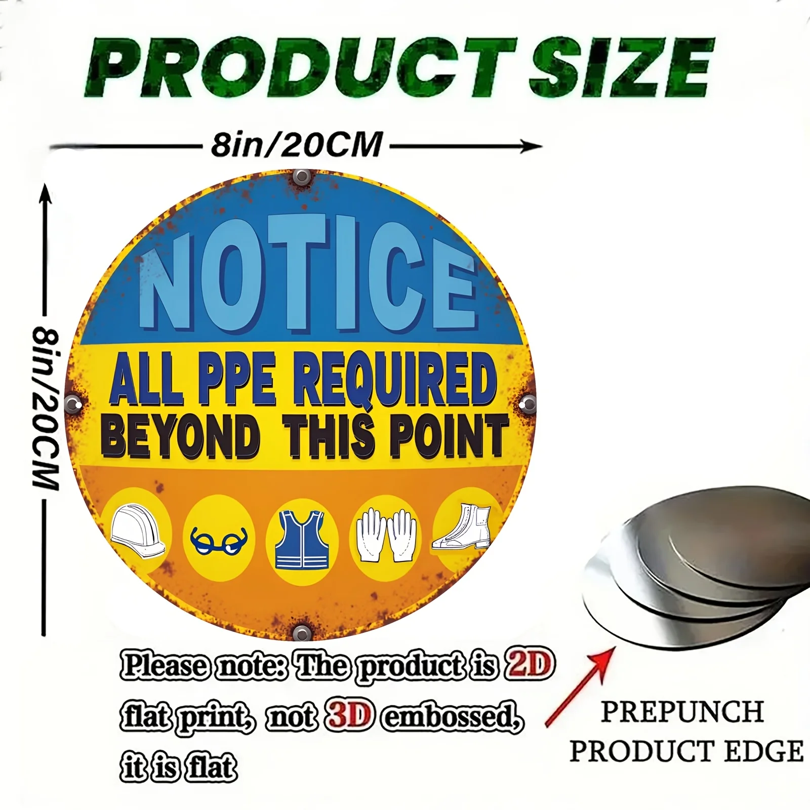 2D Flat Aluminum Safety Warnin - Workshop Tools And Safety ulasan dan harga
