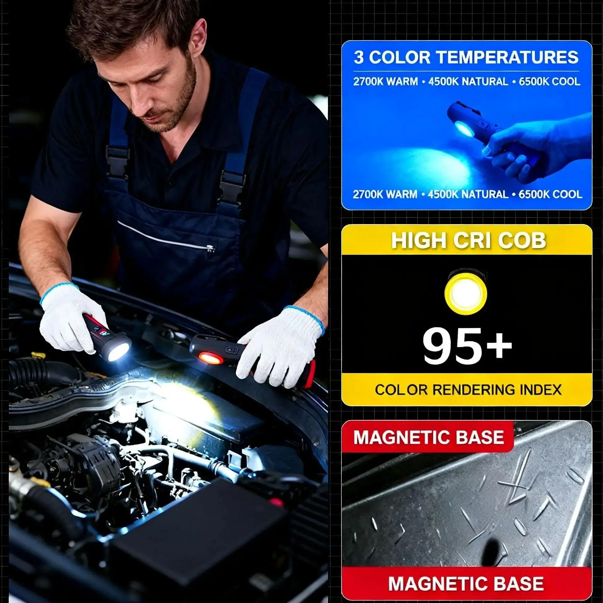 FUNAYA Portable Flashlight Car - Tools Work ulasan dan harga