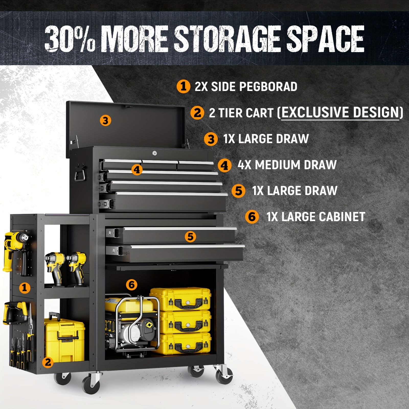 5/8-Drawer Rolling Tool Storag - Tools In Metal Workshop ulasan dan harga