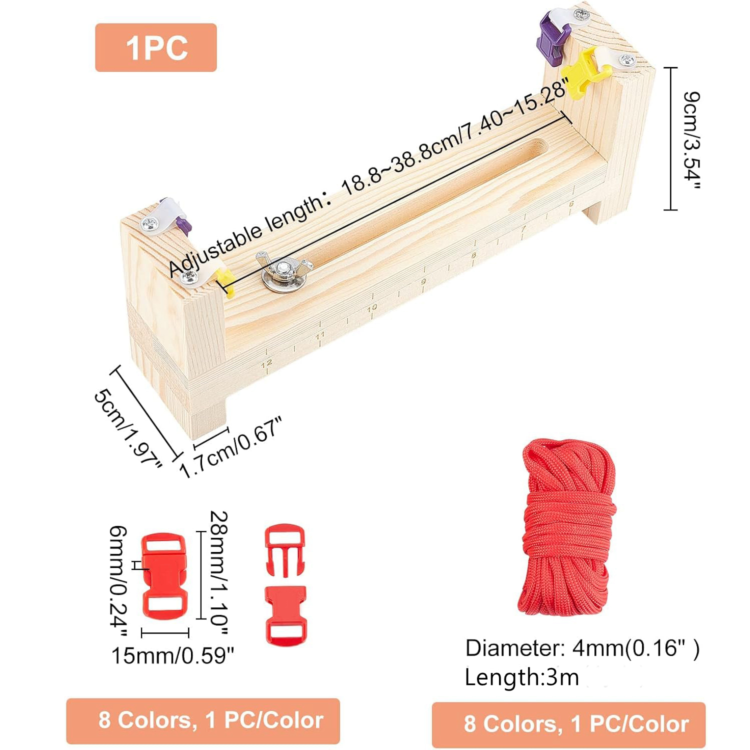 Wood Paracord Jig Bracelet Mak - Dowel Jig Kit ulasan dan harga
