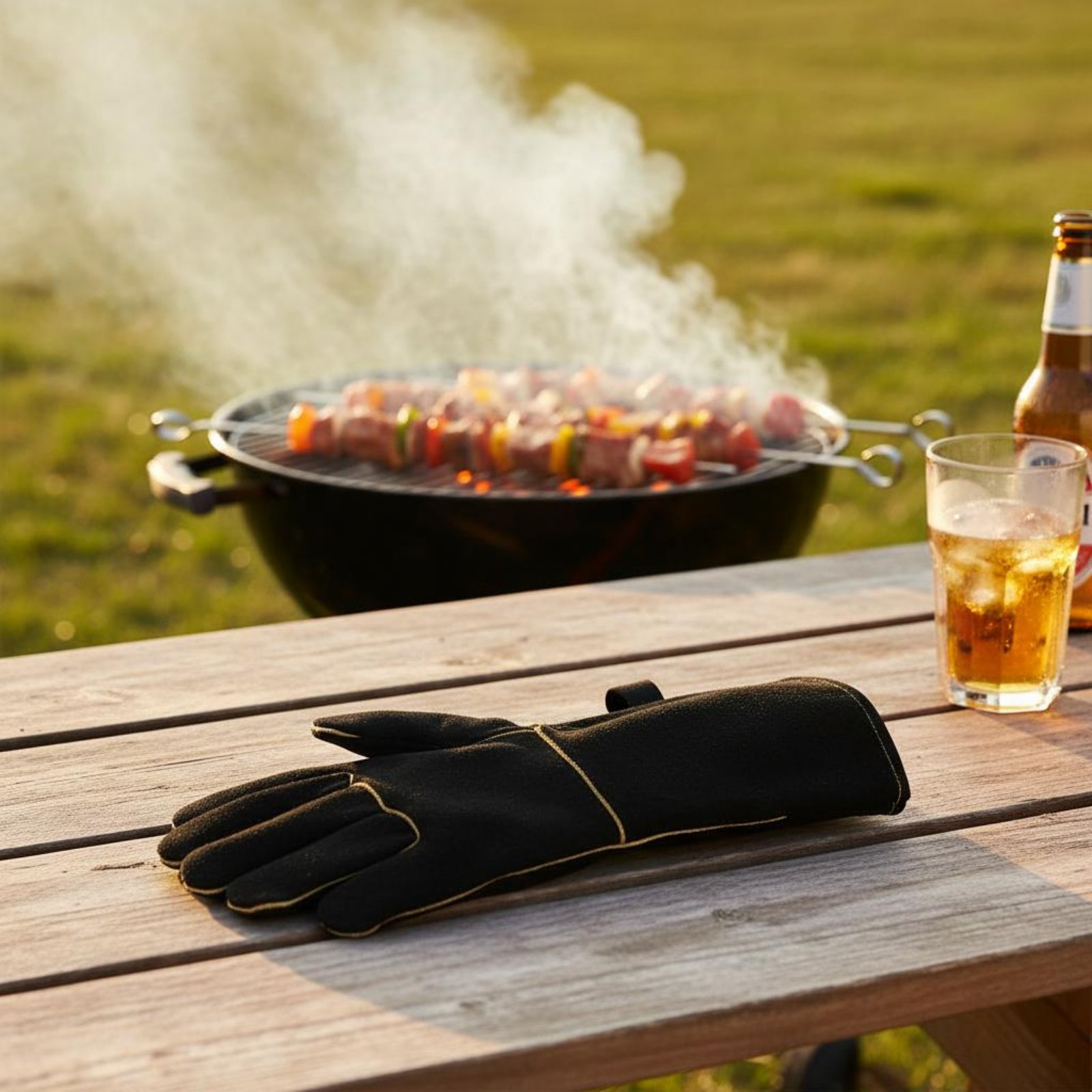 Long Cuff BBQ Gloves Anti-Scal - Workshop Tools And Safety ulasan dan harga
